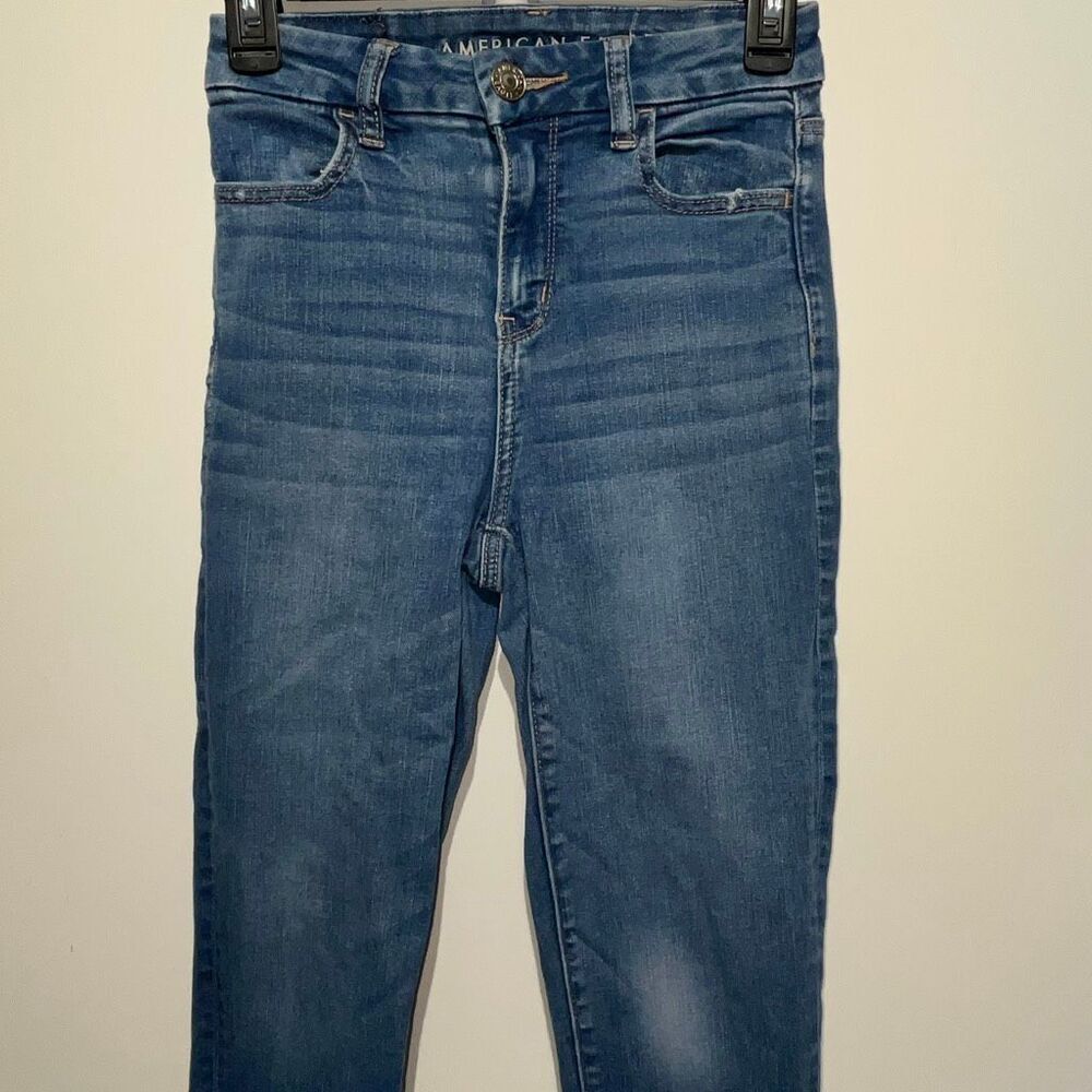 American Eagle Women's Blue Next Level‎ Stretch Curvy Hi-Rise Jegging Sz 0 Short